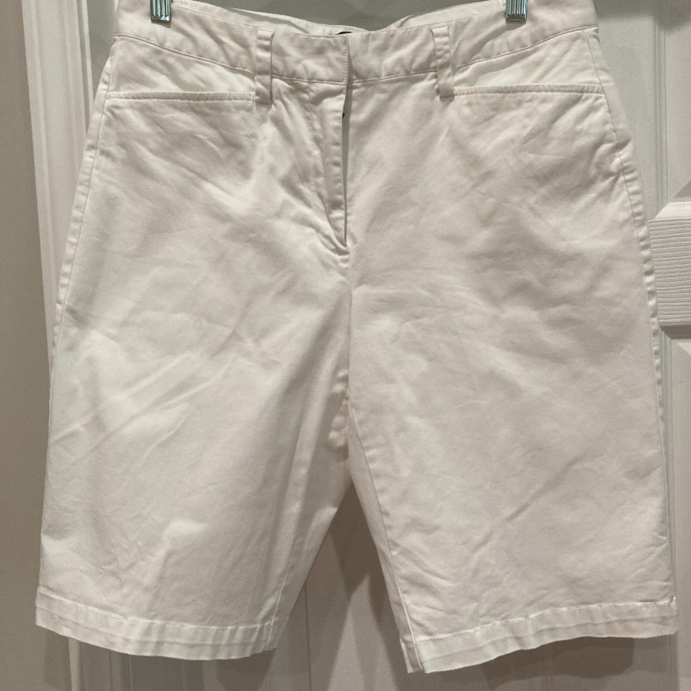 Lands End white mid rise shorts.  Size 10. inseam 12"
